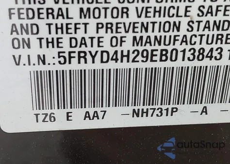 2014 Acura Mdx z USA, uszkodzony, nr VIN 5FRYD4H29EB013843